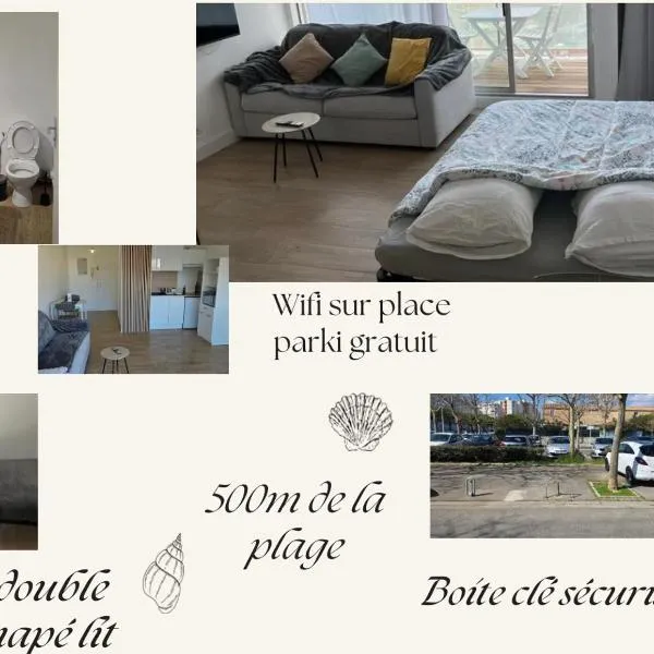 Joli appart Carnon parking Free, wifi 7Min Airport, hotel in Carnon-Plage