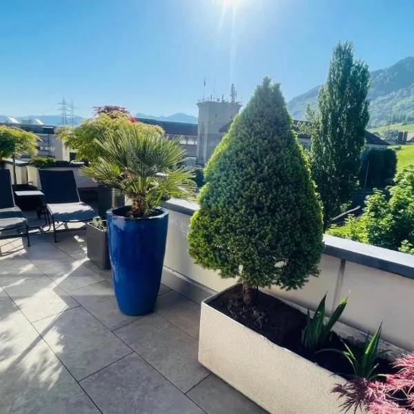 Grosse Terrasse mit Privatsphäre & Aussendusche, hotel v destinaci Siebnen