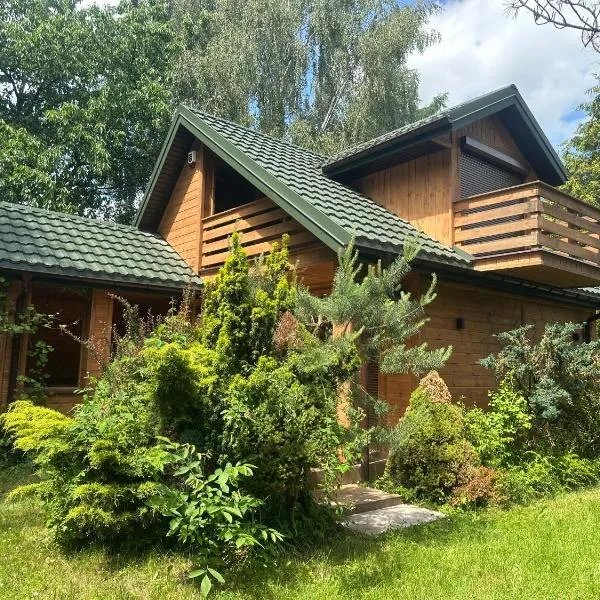 Dom letniskowy wolnostojący drewniany na wyłączność, jezioro Piaseczno 350 m, jacuzzi, hotel 