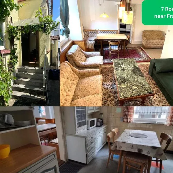 3 Floor XXL House, 7 Rooms, 2 Kitchen, 15 Minutes to Frankfurt, Washing Machine, hotel in Kelkheim