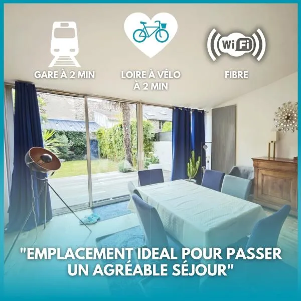 Ancevia, Maison proche gare et Loire avec jardin, hotel ad Ancenis