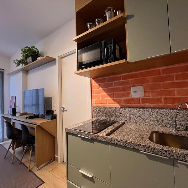 StayBr Itaim - Studio com vista panorâmica e jacuzzi no prédio