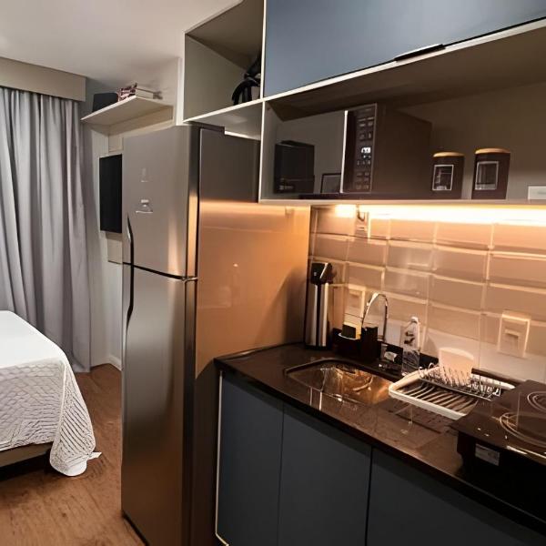 Campo Belo, Studio prox Congonhas e Berrini, com ar-condicionado, cortinas blackout, espaço de home office, piscina, academia e coworking - Foto 4