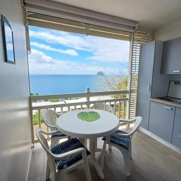 Diamant Bleu studio, piscine, vue mer, hotel en Le Diamant