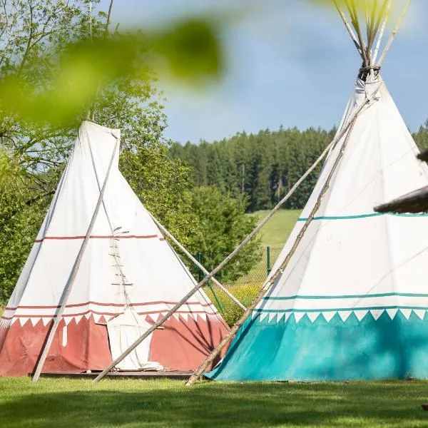 Teepee a karavanové stání Koupálo Janovičky, hotel v destinaci Heřmánkovice