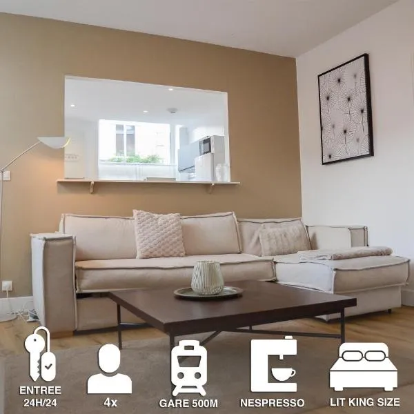 Centre ville, Gare 600m, Prox Lille, Lit King size, hotel v destinaci Tourcoing