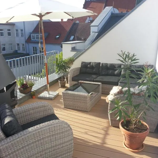 Wohnung mit großer Dachterrasse im Herzen Greifswalds, Hotel in Greifswald