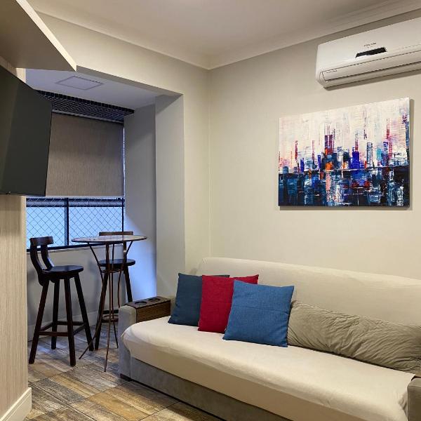 Apê coração BC 1 qto 4 pess 300m Praia Garagem Priv