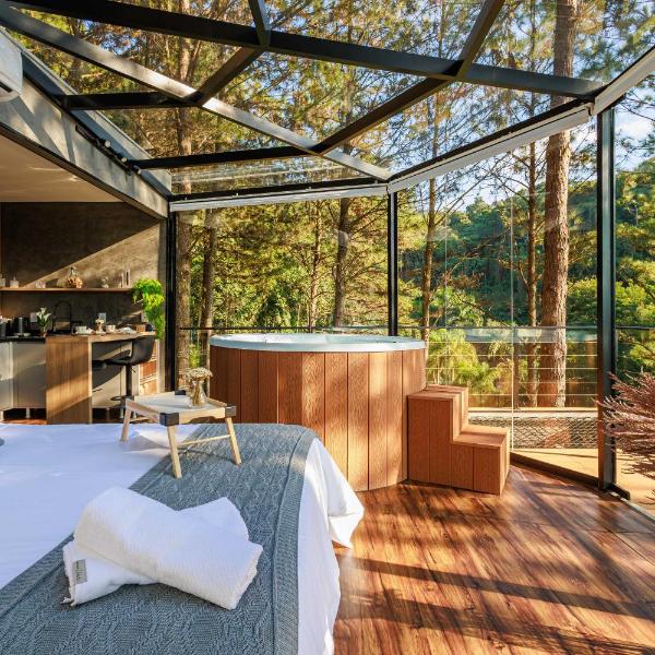 Maravilhosa Cabana de Vidro de Luxo na Natureza