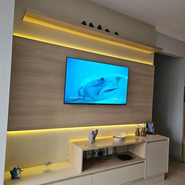 Apartamento 1 km da praia com ar e garagem