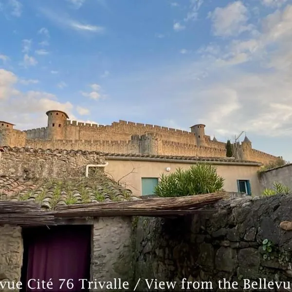 Les Bellevue Cité Trivalle, Cité 500m, free private car park on demand, free public car park 200m, aircon, WIFI, Cité view terrace, hotel en Carcassonne