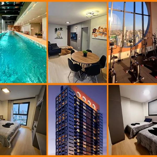 Apartamento 2 Quartos - Suíte e 1Q Premium Centro com Piscina, Academia e Garagem، فندق في تشابيكو