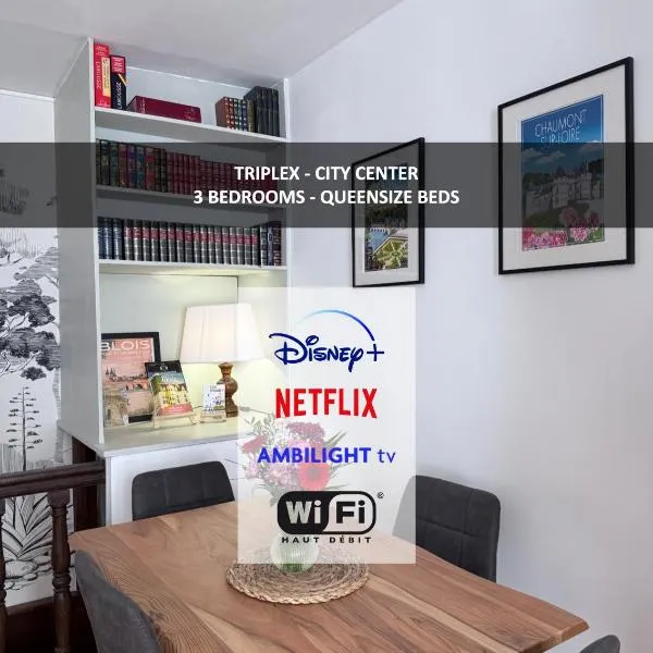 Art district Triplex next to Royal Castle, hotel in Blois