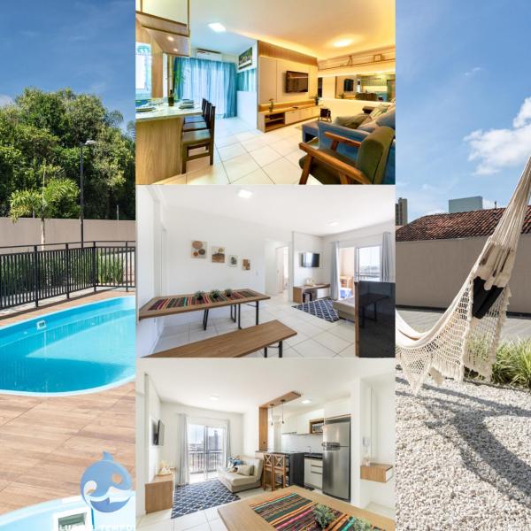 Apartamento a 150 M DA PRAIA com SACADA, WI-FI, PISCINA, PORTARIA 24h, PLAYGROUND e vaga de GARAGEM