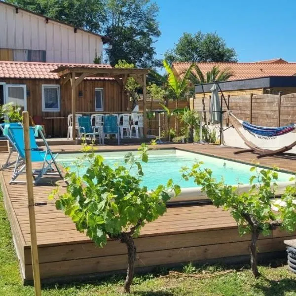 Chalet de jardin, piscine, hotel en Seignosse