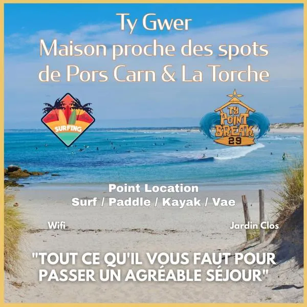 Ty Gwer proche des plages de Pors Carn & La Torche - 8 personnes, hotel v destinaci Penmarch