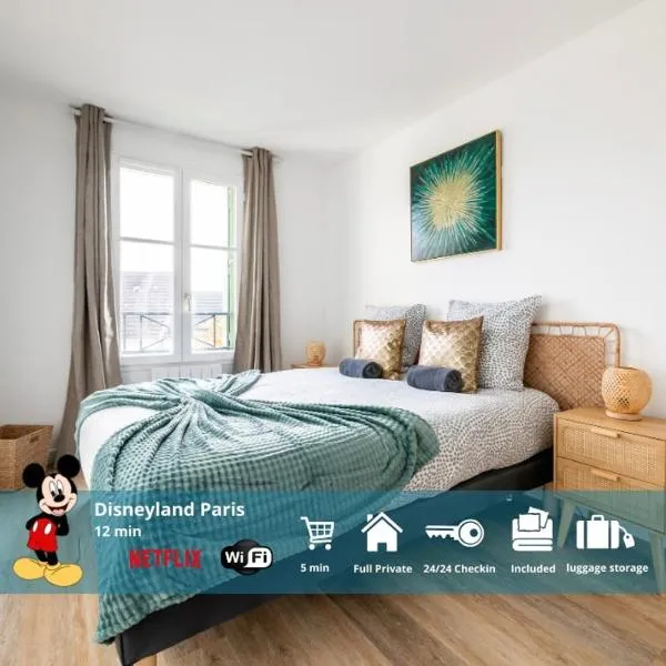 Le Mana, 7 pers 2 chambres 12min Disneyland Paris, hotel in Bailly-Romainvilliers