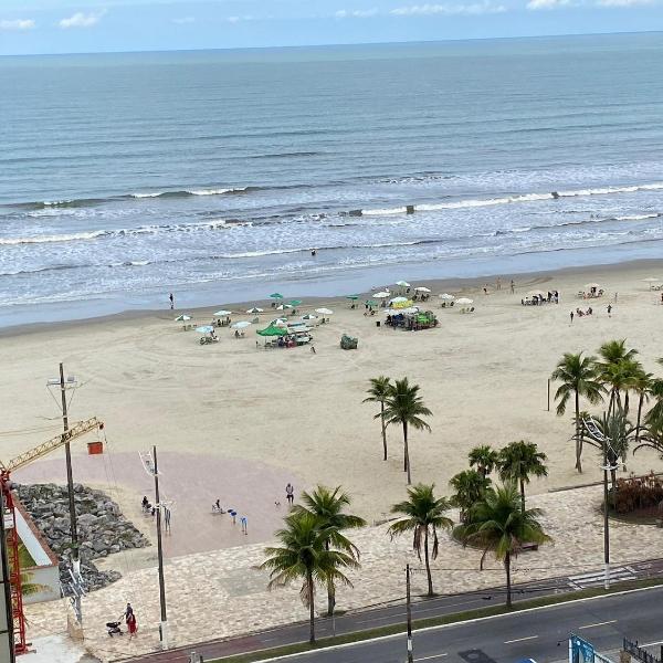 Apê pé na areia com vista para o mar p/ 6 hóspedes
