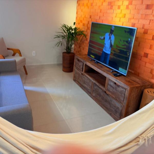 Apartamento com ar-condicionado, Wi-Fi no Campeche e estacionamento gratuito