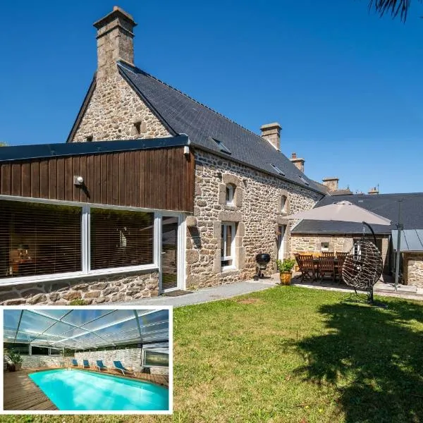 Maison en pierre, piscine et jardin proche mer, hotel i Montfarville