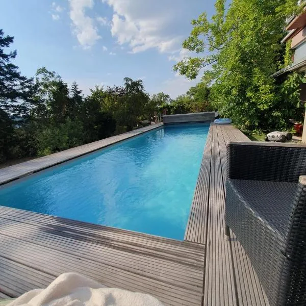 Aussichtszimmer mit modernem Glasbad und Balkon, hotel en Coblenza