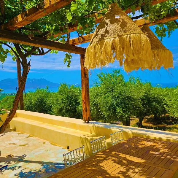 BROWN ON GREEN a stone house with amazing view، فندق في Drapaniás