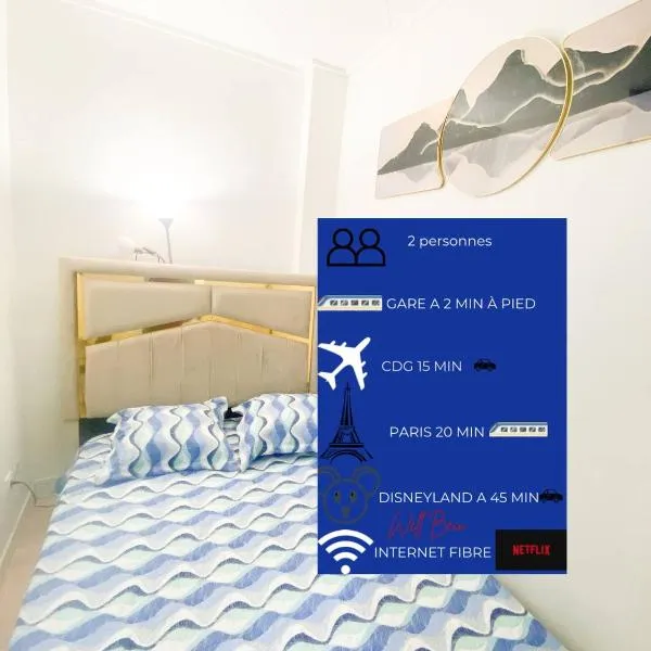 Studio près de Paris Aeroport CDG 2 minutes de la gare, hotel in Arnouville-lès-Gonesse
