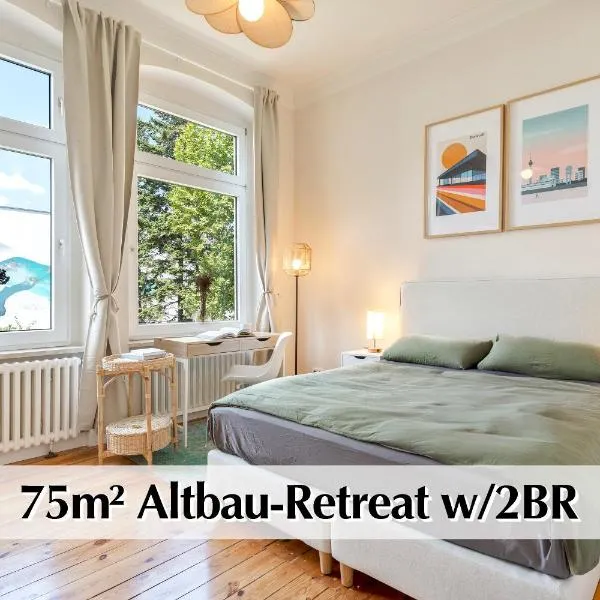 Calm City Escape - 75m2 Central Berlin Altbau-Apartment, 2BR, Smart-TV, Garden, hotel em Berlim