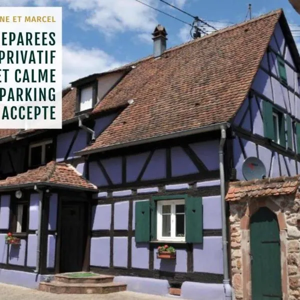 Gîte Marcel et Marianne jardin et parking privatifs, מלון בEbersheim