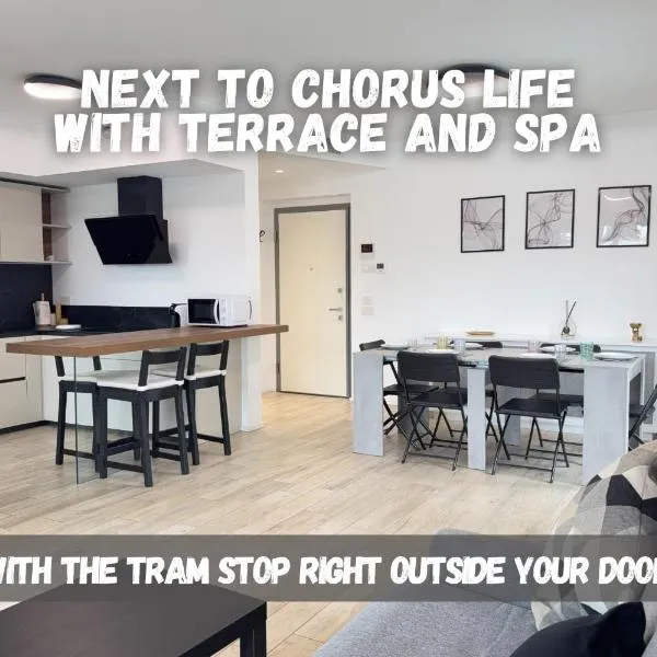 2 Min Walk Chorus Life, with 2 Bedrooms and 2 Bath, hotel in Bergamo
