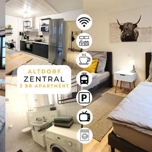Altdorf Zentral 3, Stadtnähe NBG, 2 BR, 4 Pers，位于纽伦堡附近阿尔特多夫的酒店