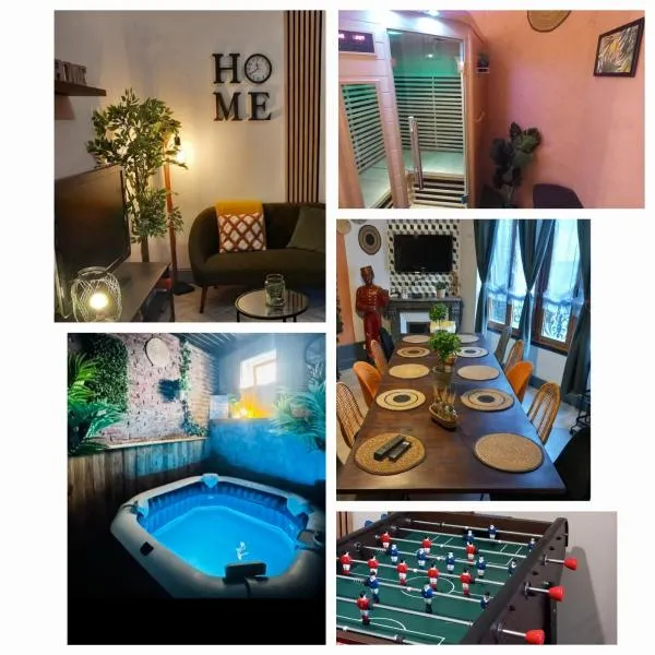 Les Loges Du Théatre MAISON de 150m2 PRIVÉ reservable de 2 a 14 personnes tout équipé au pied de l'AVENUE DE CHAMPAGNE et toutes commodités DEGUSTATION CHAMPAGNE OFFERTE jacuzzi sauna jeux velos EMPLACEMENT EXCEPTIONNEL et CHIC, hotel in Épernay