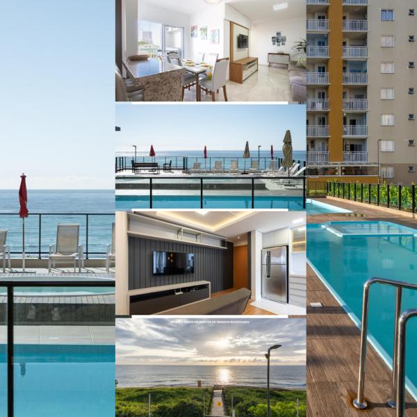 Aptos completo com vista mar pé na areia em Barra Velha em condomínio Resort com Spa, Piscina, quadra de futebol, Sala de jogos, brinquedoteca, Complexo com diversos comércios