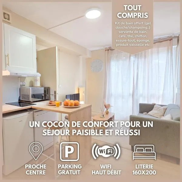 Le Boston, Chic, Lit Queen Size, Près du Centre, hotel v destinaci Saint-Brieuc
