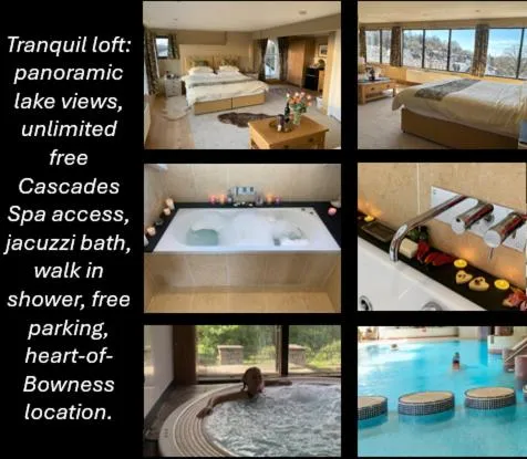 The Penthouse Bowness Tranquil Loft Jacuzzi Bath & Complimentary Cascades Spa Membership, hotel in Bowness-on-Windermere