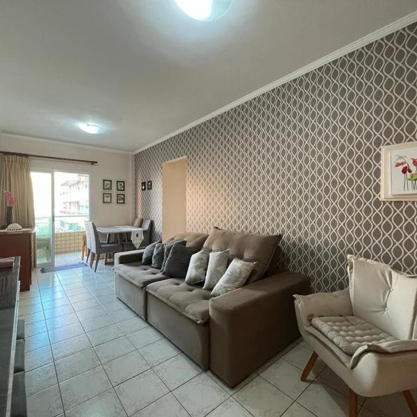 Apartamento na Praia Grande Vista ao Mar 1 quarto 100m da Areia