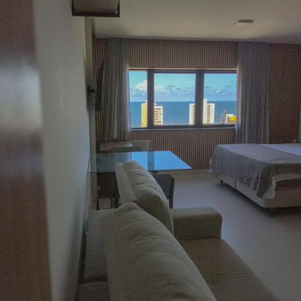 Lindo Studio Vista Mar Na Barra com cozinha, Piscina no Rooftop do EDF, Próximo ao Porto da Barra