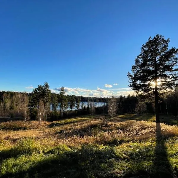 Glamping tent in a forest, lake view, hotel in Bjuråker