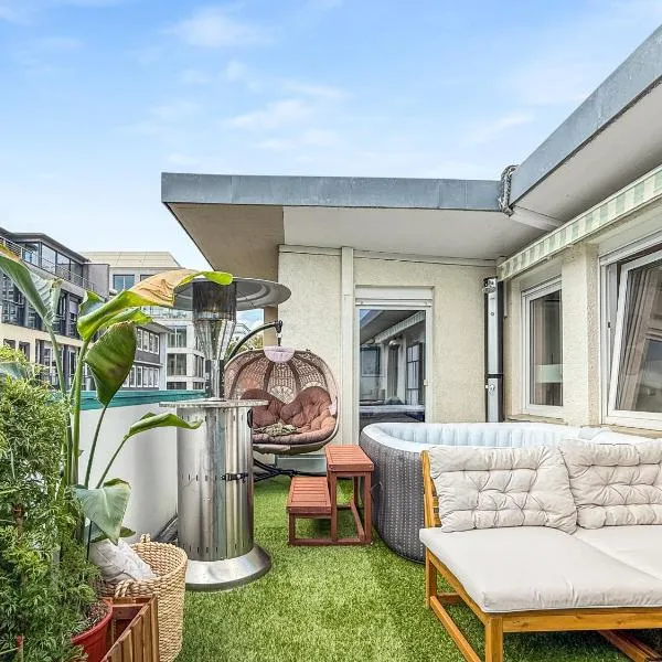 Zentrales Penthouse in Stuttgart mit Whirlpool & Billard, готель у Штутгарті