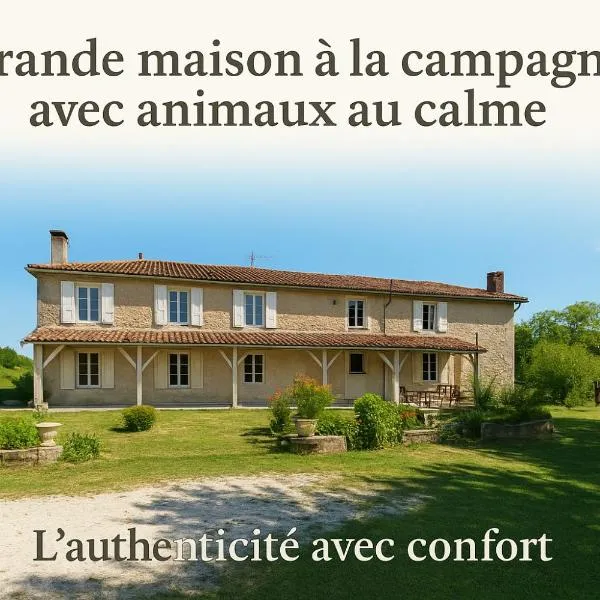 Grande maison avec jardin, animaux,au calme, hotel em Yviers