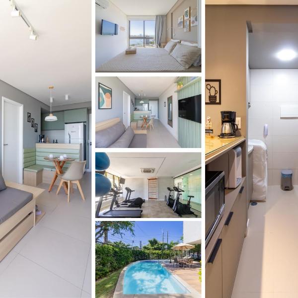 Apartamento com VISTA maravilhosa no bairro do Pina! Cozinha completa, Wi-Fi, Ar Condicionado e máquina de lavar - Condomínio com Estacionamento, Recepção 24h, Piscina e Academia