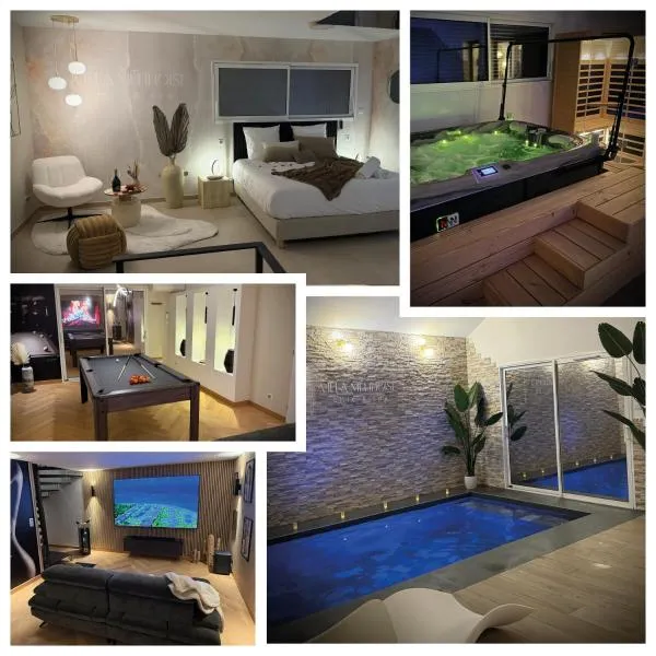 Maison privative avec piscine intérieure, spa, sauna, cinéma et billard, hotel in Échenoz-la-Méline