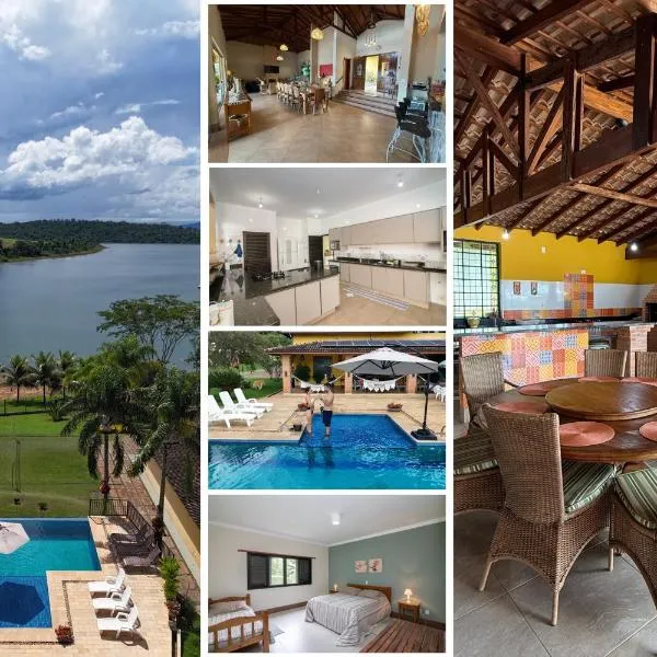 7 QUARTOS, sendo 6 SUÍTES, PISCINA AQUECIDA borda infinita na REPRESA de DELFINÓPOLIS, hotel in Ibiraci