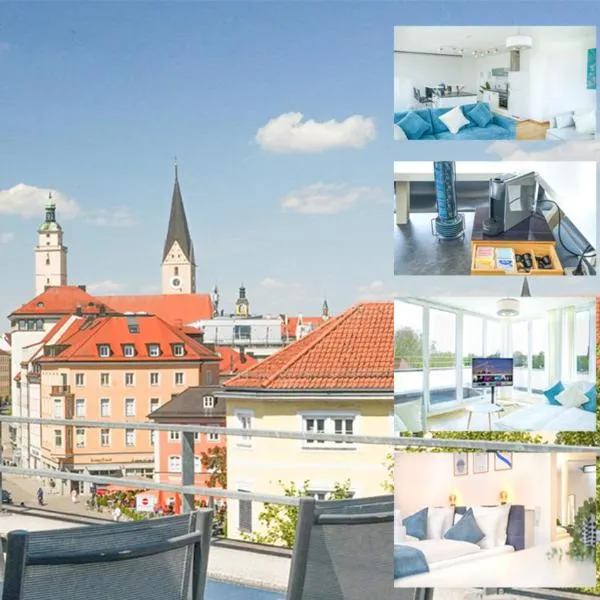 Panorama Stadtblick Penthouse 105qm Maisonette Oldtown, hotel in Ingolstadt