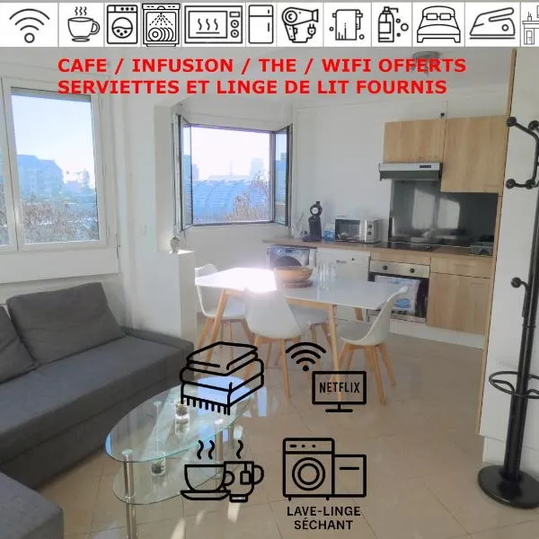 37m2 lumineux face gare SNCF, WIFI, NETFLIX, café et thé offerts, hótel í Orléans