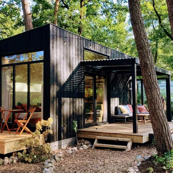 Cozy Tiny House in the forest with spacious private garden, hotel i Zuidwolde