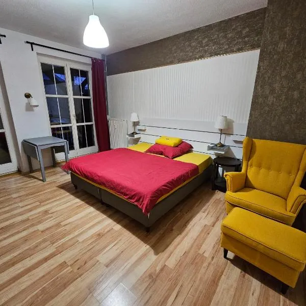 Private room in our home with cats, hotel in Pirna