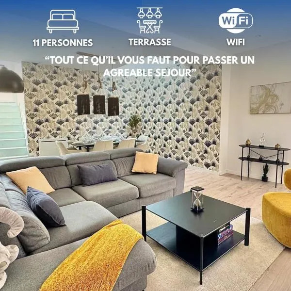 Maison design 11 pers -Terrasse -Netflix -Confort, hotel in Amiens