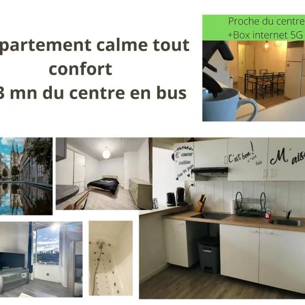 Appart chartreux baignoire massante ,à 3 minutes du centre en bus! 2 étoiles Atout France, hotel in Voiron