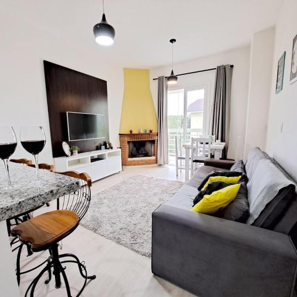 Duplex c/ lareira nas montanhas